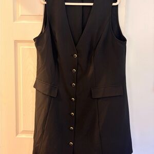 Cider Black Button-Down Mini Dress